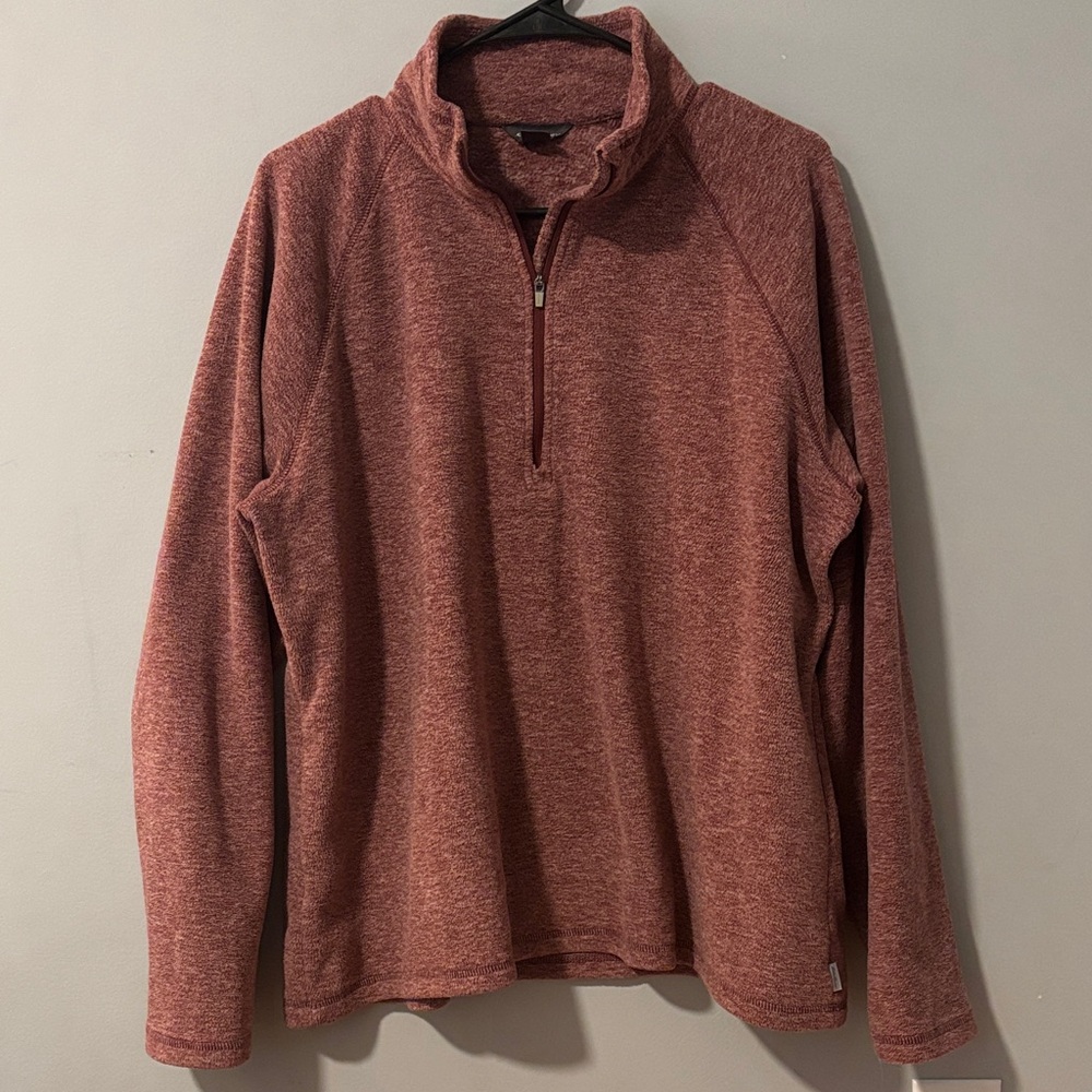Eddie Bauer Women's Soft Warm Maroon Quarter-Zip Sweatshirt Gorpcore Hiking